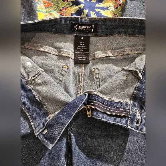 Blue Denim Jeans with Gold Accents - Picture 2 of 10